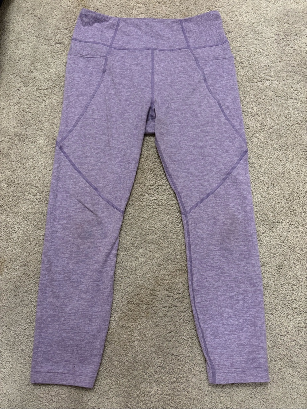 JoyLab Heather Lavender Leggings with Contrast Seams